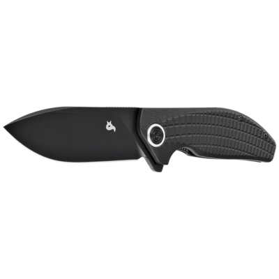 Black Fox acutus Folding Knife, Black Bld Stainless Steel D2, Black G10 Handle - Ceramic Ball -Beari - KNIFESTOCK