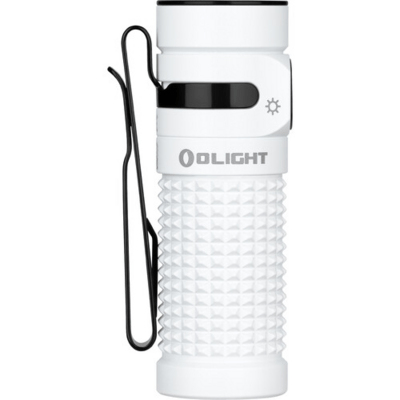 Latarka Olight Baton 4 Premium Edition z bezprzewodowym etui ładującym (biała, 1300 lumenów) - KNIFESTOCK