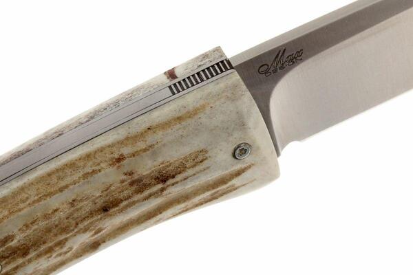 Lionsteel Folding knife with D2 blade, stag handle 8810 CE - KNIFESTOCK