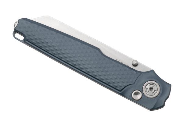 MKM MIURA – CPM Magnacut SW bld - SOLID Grey Alu hdl, BUTTON LOCK - REV. S/S CLIP MK MI-AGY - KNIFESTOCK