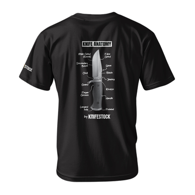 Knifestock Knife Anatomy tričko, Čierna XL - KNIFESTOCK