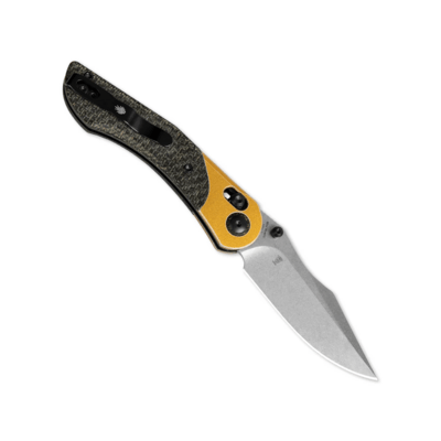 Kizer Clutch Lock Mini Mystic Paul Munko Nitro-V Aluminium+Burlap Micarta V3636A2 - KNIFESTOCK