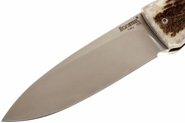 Lionsteel Folding knife with D2 blade, stag handle 8810 CE - KNIFESTOCK