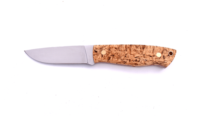 Brisa Trapper 95-curly birch N690Co Flat Sheath trapper 95 BRS-077-2071-1558 - KNIFESTOCK