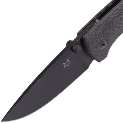 Fox Knives FX-528 B Jesper Voxnaes TUR Emax, CF Handles with Blue Backspacer Black Pouch - KNIFESTOCK