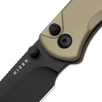 Kizer Drop Bear 2 | Nitro-V | Tan &amp; Aluminum - KNIFESTOCK