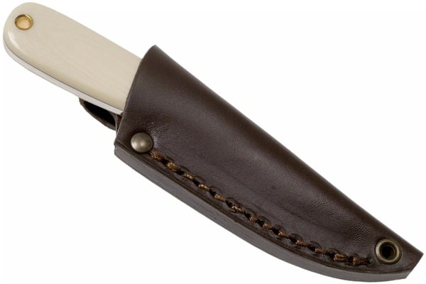 Brisa Necker 70-Ivory micarta 12C27 Flat Sheath Necker 70 Leather BRS-007-9808-1549 - KNIFESTOCK