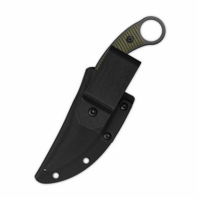 QPS Viper 10Cr15MoV, svart stonewash, Handtag: OD Grön G10 QS166-B2 - KNIFESTOCK