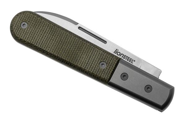 Lionsteel Spear M390 blade,  green Canvas Handle, Ti Bolster &amp; liners CK0111 CVG - KNIFESTOCK