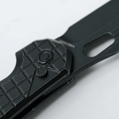 Vosteed Thunderbird(3.25&quot;Blade) Elmax Black Stonewash Black Titanium A0312 - KNIFESTOCK
