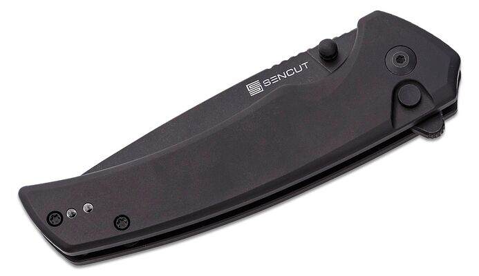 SENCUT Serene Black Aluminum Handle Black Stonewashed D2 Blade S21022B-1 - KNIFESTOCK