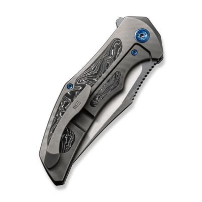We Knife Magnetron Gray Titanium Handle With Aluminum Foil Carbon Fiber Inlay WE18058-1 - KNIFESTOCK
