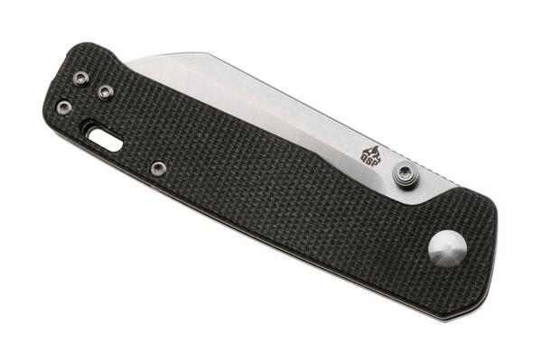 QPS Penguin V2 D2, finitura a 2 toni stonewash - satinata, Manico: Micarta marrone scuro Q - KNIFESTOCK