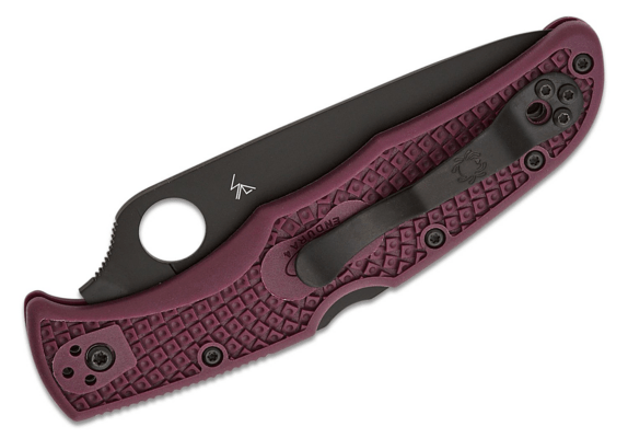 Spyderco C10BGBKP SP ENDURA 4 BURGUNDY LIGHTWEIGHT CTS-PD#1 BLACK BLADE PLAINEDGE - KNIFESTOCK