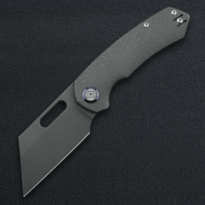 Kunwu Primo Stonewashed VANCRON Raindrop TC4 Titanium handle K710T-R1S - KNIFESTOCK