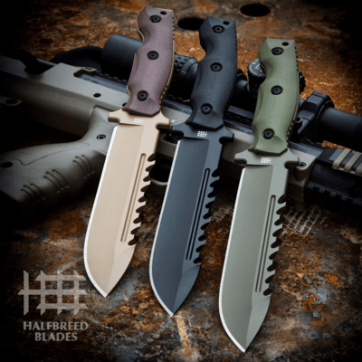 Halfbreed Blades Large Survival Knife - Fixed Blade LSK-01 ODG - K110 - KNIFESTOCK