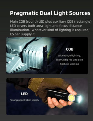 KLARUS Magnetic Flashlight, EDC Tool Light E5 - KNIFESTOCK