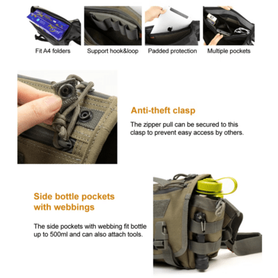 Magforce Sketch Messenger Bag S - 1200D Black #6011B02 - KNIFESTOCK