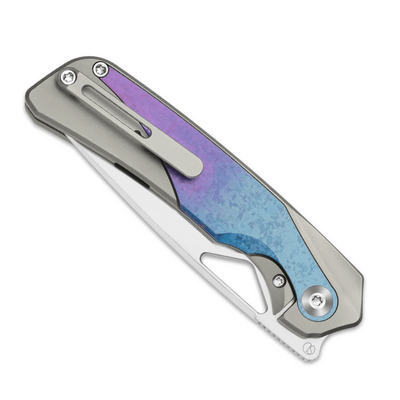 Kizer Topsail S45VN,Satin,Titanium &amp; Crystallized Titanium - KNIFESTOCK