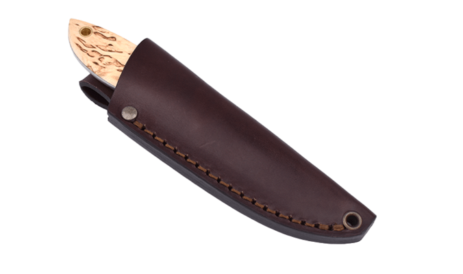 Brisa Bobtail 80-Curly birch 12C27 Scandi Sheath Bobtail 80 Leather BRS-031-9949-1550 - KNIFESTOCK