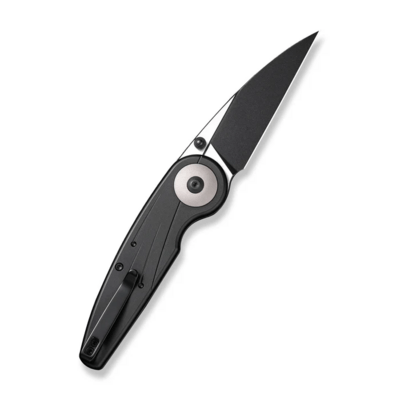 Civivi Starflare Black Aluminum HandleBlack Stonewashed Nitro-V Blade, Satin FlatButton Lock C2305 - KNIFESTOCK