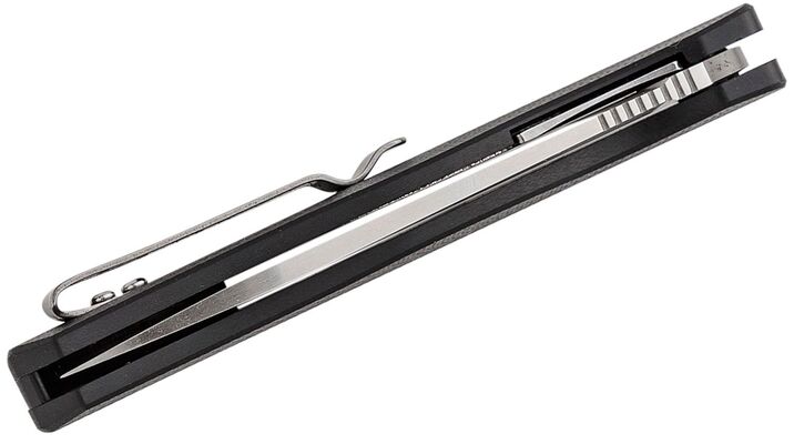 Petrified Fish PF818 Forward Satin D2 Black G10 PF818DS - KNIFESTOCK