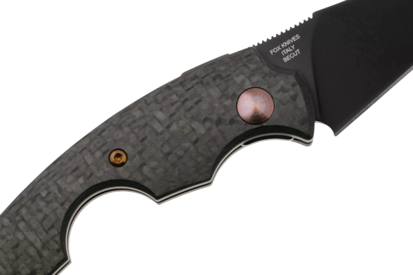 Fox Virtus Folding Pocket Knife Stainless Steel Becut Pvd Blade, Carbon Fiber 3K Handle - KNIFESTOCK