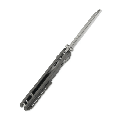 GEO Knife Noxiz SW M390 Blade Tiger Stripe Pattern Flamed Ti - KNIFESTOCK