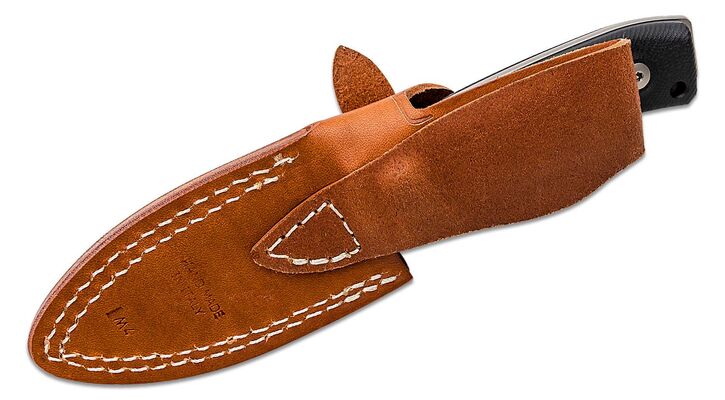 Lionsteel Fixed Blade M390 satin G10 handle, leather sheath M4 G10 - KNIFESTOCK
