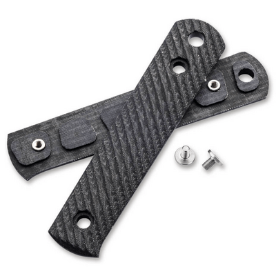 Böker Manufaktur Solingen BFF Packlite Handle Scales Linen Micarta Black &amp; White - KNIFESTOCK