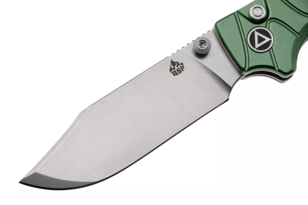 QSP Knife Kali, Button lock, 14C28N stonewashed, Green aluminium QS159-E1 - KNIFESTOCK