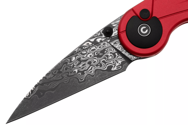 Civivi Starflare Red Aluminum HandleDamascus BladeButton Lock C23052-DS1 - KNIFESTOCK