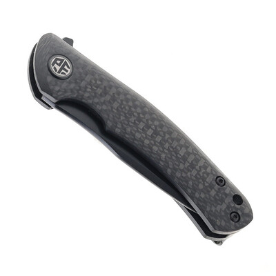 Petrified Fish PF949X Warrior Black Stonewashed K110 Carbon Fiber PF949XCDW - KNIFESTOCK