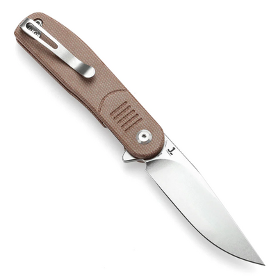 TENABLE KNIVES Einar Stonewashed Nitro-V 0.137&#039;&#039;/3.5mm Brown Micarta T2072A5 - KNIFESTOCK