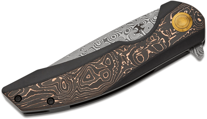 Kansept Accipiter Damascus Titanium + Copper Carbon Fiber K1007E4 - KNIFESTOCK