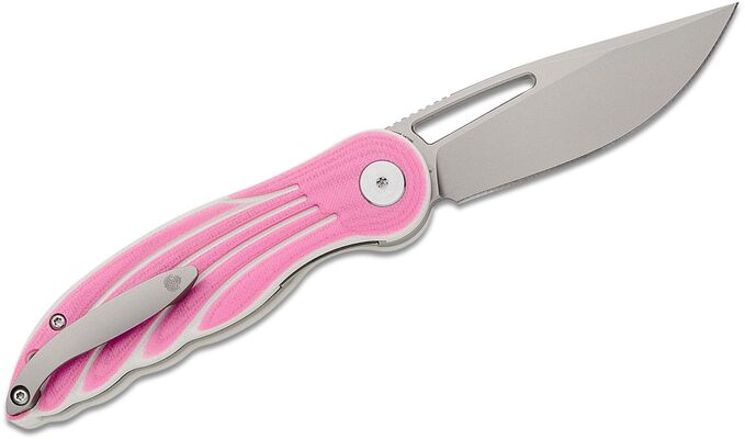 Petrified Fish PFE06 Nightingale Sand blasting 14C28N Pink G10 PFE06PKP - KNIFESTOCK