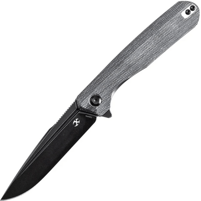 Kansept Qilin 154CM Black Stonewashed Black Micarta Handles T1047A1 - KNIFESTOCK