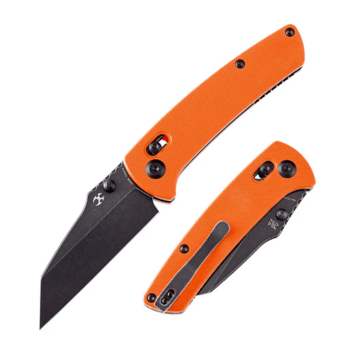 Kansept Main Street Black Stonewashed 154CM Orange G10 T1015V2(Crossbar Lock) - KNIFESTOCK