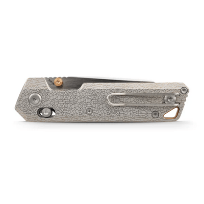 Vosteed Parallel S35VN Satin &amp; Brushed,Arctic Crackle Titanium - KNIFESTOCK