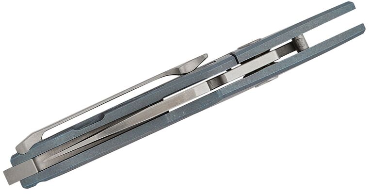 Petrified Fish PFE10 Hummingbird Satin M390 Blue Titanium PFE10BS - KNIFESTOCK