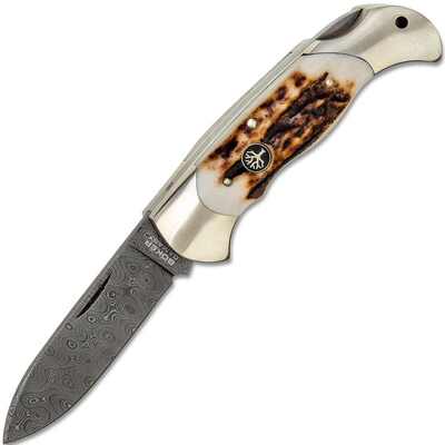 Boker Scout Spearpoint Hirschhorn Damast 112201DAM - KNIFESTOCK