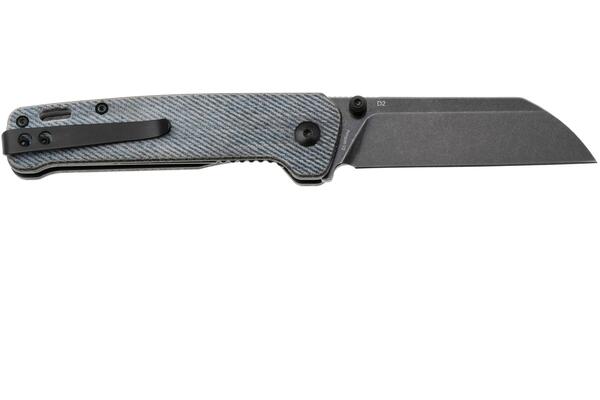 QPS Penguin V2 D2, black stonewash, Manico: Denim micarta QS130V2-B2 - KNIFESTOCK