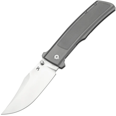 Kansept knives Bison Satin CPM S35VN Plain Titanium with Frag Pattern K1108A1 - KNIFESTOCK
