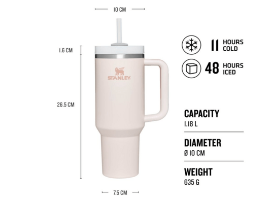 Stanley The Quencher H2.O FlowState™ Tumbler 1.18L / 40oz Rose Quartz 10-11673-115 - KNIFESTOCK