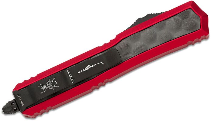 Microtech Makora 2021 Red W/ Dlc Blade Bubble Inlays, Dlc Hw 206-1DLCTRDBIS - KNIFESTOCK