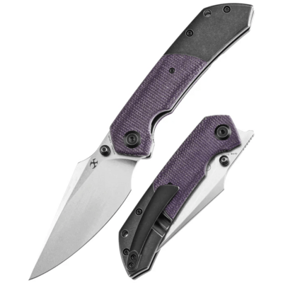 Kansept Fenrir Stonewashed CPM S35VN Blackwash Titanium + Purple Micarta K1034Z1 - KNIFESTOCK