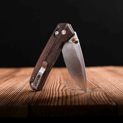 Vosteed Mini Psyop Elmax Satin Maroon Norplex UltreX™ Micarta A2308 - KNIFESTOCK