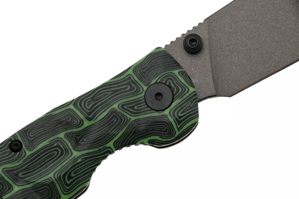 QSP Knife Turtle Punk, Liner lock, 14C28N champagne cer, Black/Green G10 QS158-C2 - KNIFESTOCK