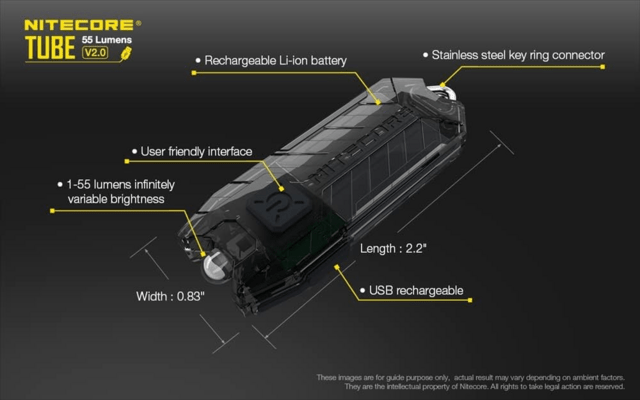NITECORE TUBE V2 Accu. LED (55 lumen) Hyacinth TUBEV2J - KNIFESTOCK