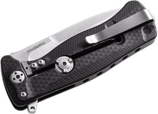 Lionsteel SR FLIPPER BLACK Aluminum knife, RotoBlock, satin finish blade Sleipner SR22A BS - KNIFESTOCK